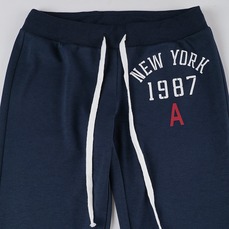 Letter Print Sport Micro Flare Pants GPKJ MR41529