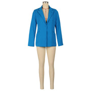 Solid Color Long Sleeve Loose Blazer AIL AL304