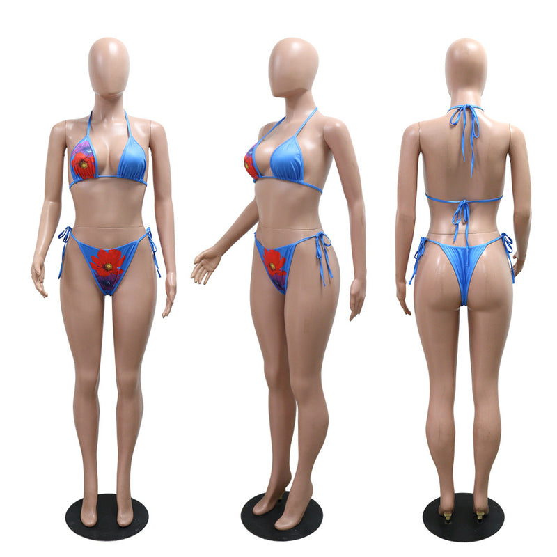 Sexy Print Bikinis 3pcs Swimsuit CYA 901835