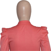 Solid Full Puff Sleeve Short Blazer Coat SH 390194
