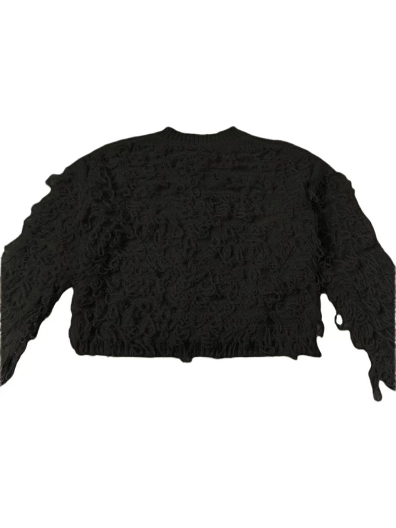 Knits Tassel Long Sleeve Button Coats GQNF F00121CM