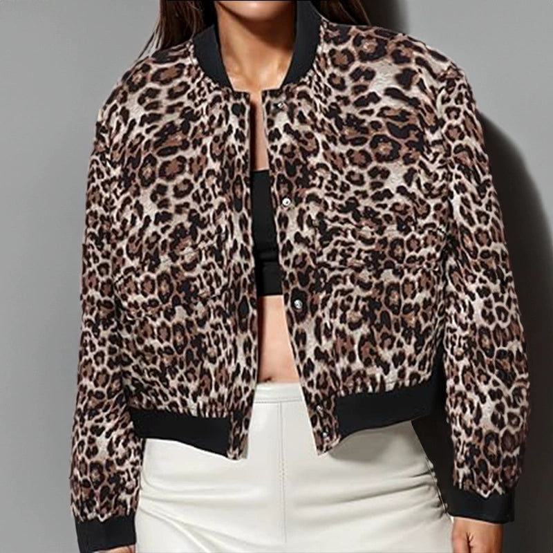 Plus Size Single Breasted Solid Color Long Sleeve Jacket GHHE 24594