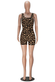 Print Sleeveless Backless Sport Romper MZ 2088 1