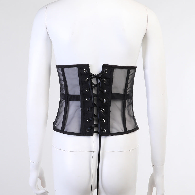 Mesh Wrap Chest Tank Tops FL 22513P