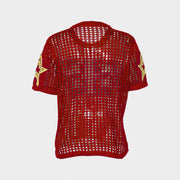 Print Mesh Sport Sweater Tops YWXS XS XSL44614