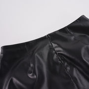 Lace Patchwork Leather Half Body Skirt GPKJ MR51859