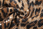 Leopard Print Sequin Mini Short DLSF K24P56756
