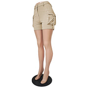 Solid Pockets Casual Shorts GCNF 0187