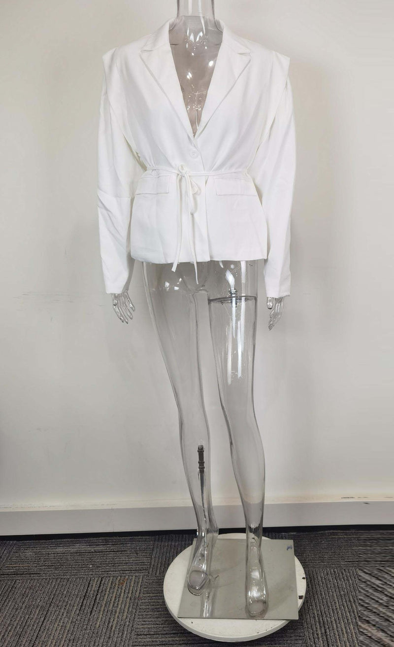 Plus Size Tie Up Loose V Neck Coats GHHE 29782