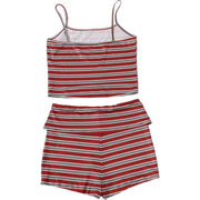 Stripe Print Sling Top Two Piece Shorts Set DLSF K6S10128A