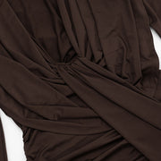 Deep V Neck Logn Sleeve Ruched Mini Dress GSZM C26DS333