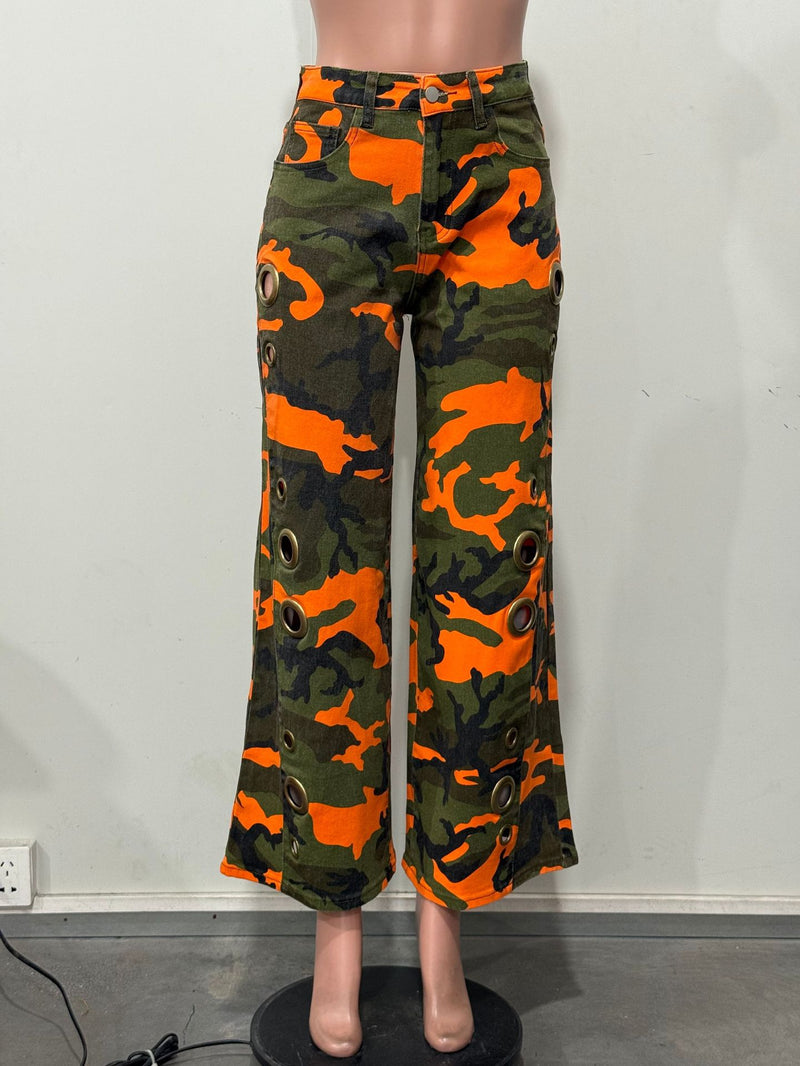 Camouflage Print Loose Jeans OD 8782