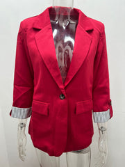 Plus Size Solid Color Casual Blazer Coats GYWO 9907