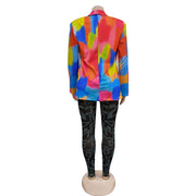 Fashion Print Long Sleeve Blazer BY 6557