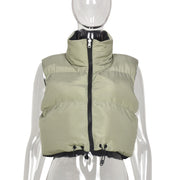 Reversible Wear Zipper Vest Warm Cotton Jacket GBTF 8099DN