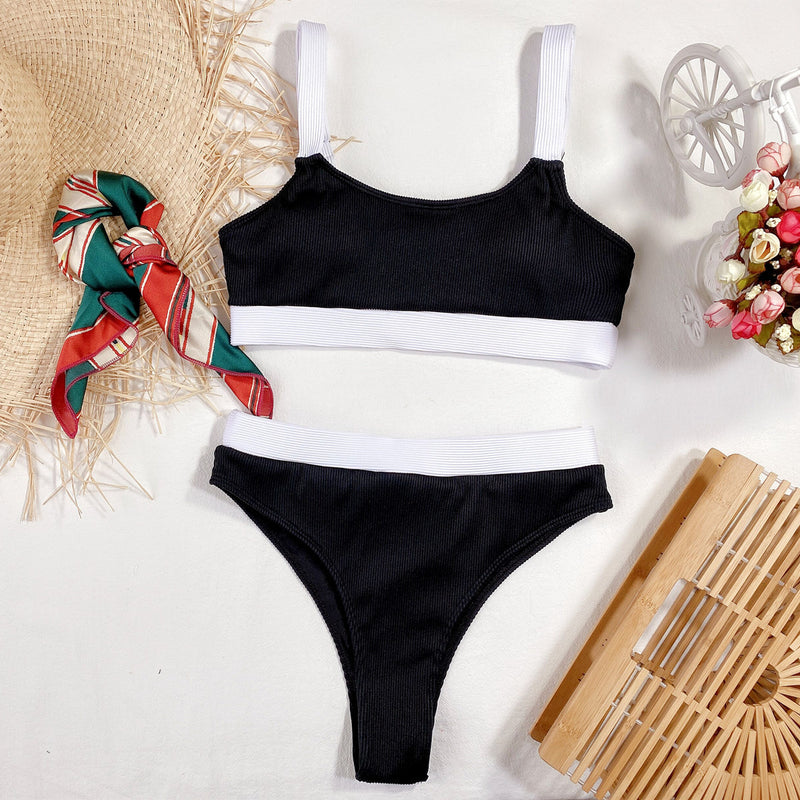 Color Block Sexy Swimsuit Tankini Two Piece Set CSYZ B169