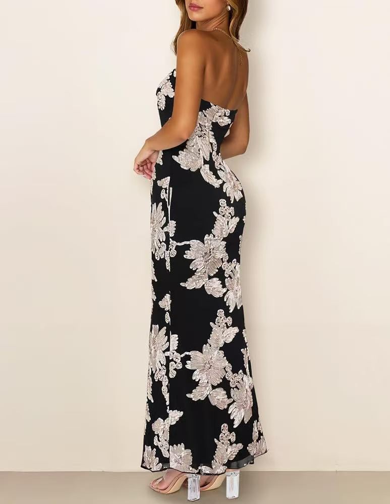 Embroidered Off Shoulder Evening Dress YMYF 9579