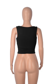 Casual Solid Color Skinny Bottom Shirt Top MZ 001