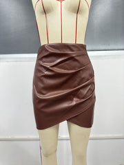 PU Leather Slim Irregular Skirts GYXN 9148
