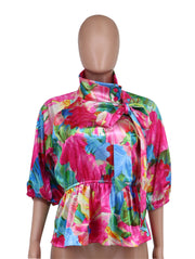 Casual Loose Tie Up Shirt XHXF 8691