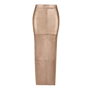 Solid High Waist Split Long Skirt GBTF 7662SG