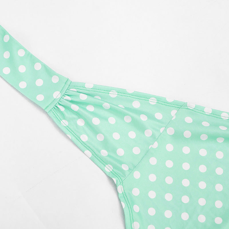 Polka Dot Print Backless Two Piece Pants Set MXBF Q26ST092