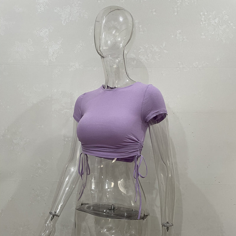 Short Sleeve Drawstring T Shirts JHYB 9105