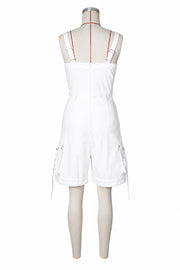 Solid Color High Waist Romper ZSD 0783