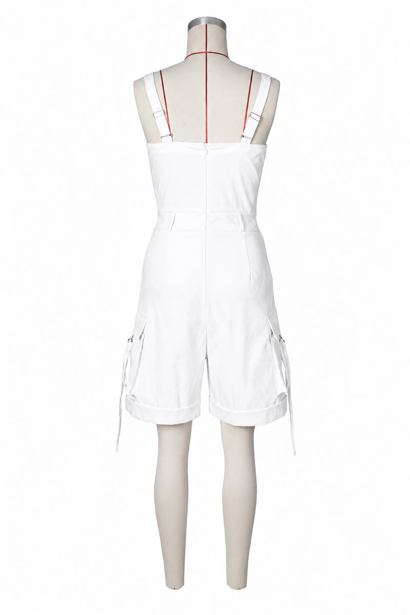 Solid Color High Waist Romper ZSD 0783