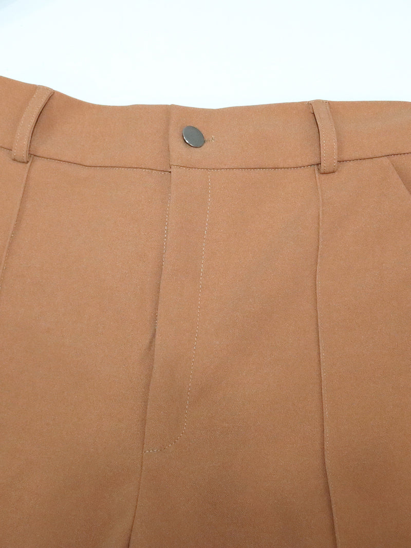 Loose Solid Color Straight Suit Pants SH 391409