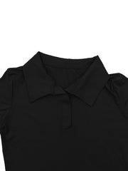 Plus Size Short Sleeve Solid Color Knits Midi Dress ZDF 31705