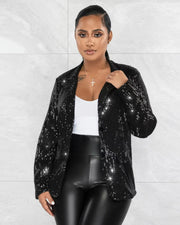 Casual Sequin Long Sleeve Blazer Coat TR 1280