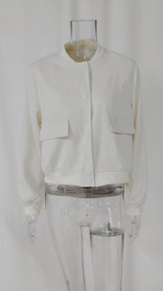 Plus Size Single Breasted Solid Color Long Sleeve Jacket GHHE 24594