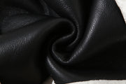 Leather Patchwork Long Sleeve Coats GZJQ K24C75271