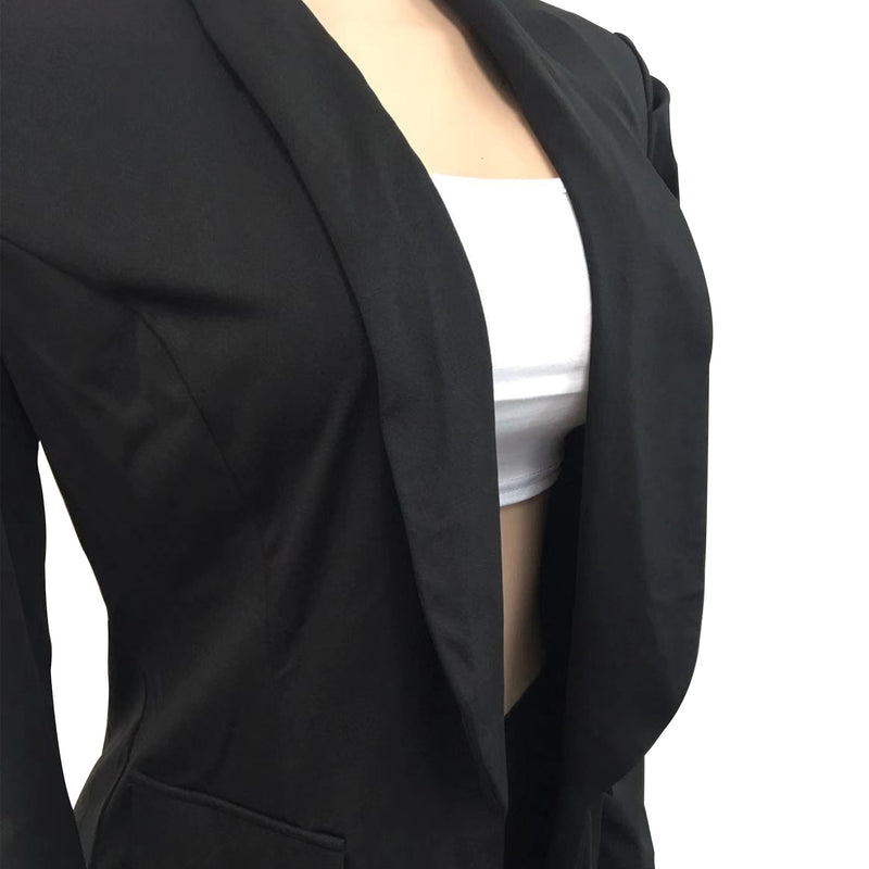 Solid Puff Sleeve Long Sleeve Blazer Coat BY 5932