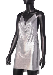 Backless Sequin V Neck Halterneck Mini Dress GZYY 2669