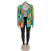 Fashion Print Long Sleeve Blazer BY 6557