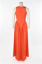 Solid Color Chiffon Patchwork Maxi Dress ZSD 0789