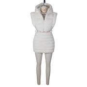 Hooded Short Tie Up Warm Vest Coat ZSD 0625