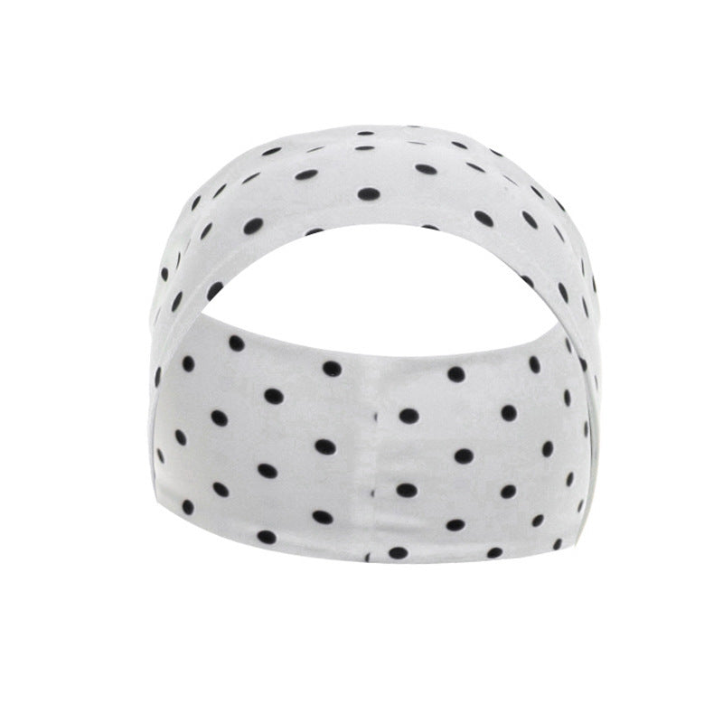 Polka Dots Print Tie Up Backless Seventh Jumpsuit With Hairband GDSF D26JP095