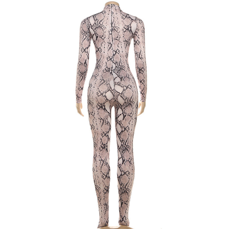 Fashion Print Long Sleeve Jumpsuit XEF K25Q82561