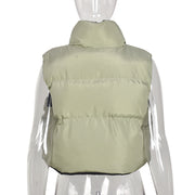 Reversible Wear Zipper Vest Warm Cotton Jacket GBTF 8099DN