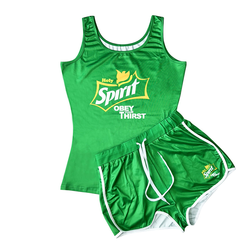 Casual Sports Print Tank Top And Shorts Two Piece Set SHD 9415