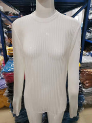 Long Sleeve Round Neck Thin Knit Top GBLH 9853