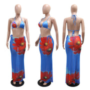 Sexy Print Bikinis 3pcs Swimsuit CYA 901835