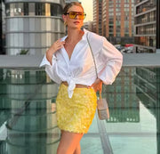 Solid Color Sequin Skirt GYZS YYHH048