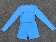 Long Sleeve Solid Color Sport Rpmper GQSA DV509