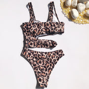 Sexy Hollow Out Bikini One Piece Swimsuit CASF 8971