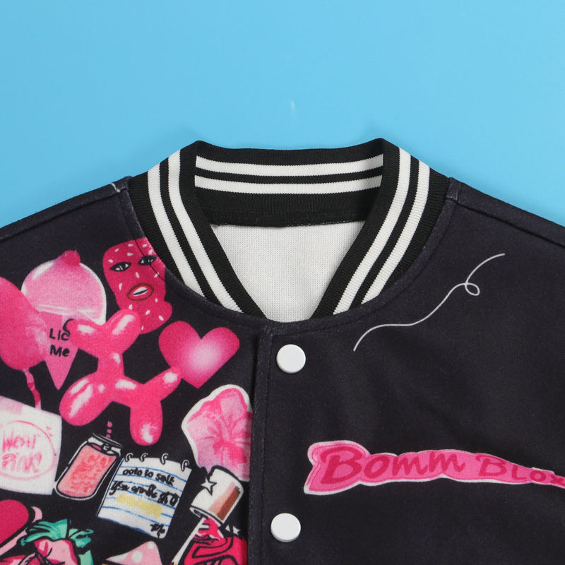 Fashion Print Cardigan Baseball Jacket Coat FSXF 529
