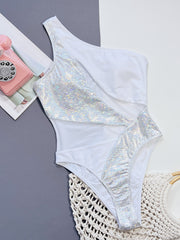 Mesh Splice One Piece Swimsuit CSYZ D99WY